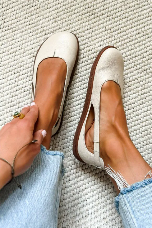 Nurea™ | Barfuß-Ballerinas aus Wildleder in Hellbraun