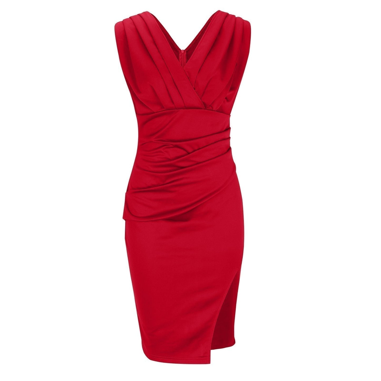 Brenda™ | Figurbetontes Kleid mit V-Ausschnitt und Schlitz