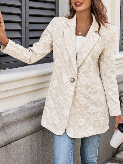 Jacquard Contour Blazer – Taillierter Blazer mit eleganter Silhouette