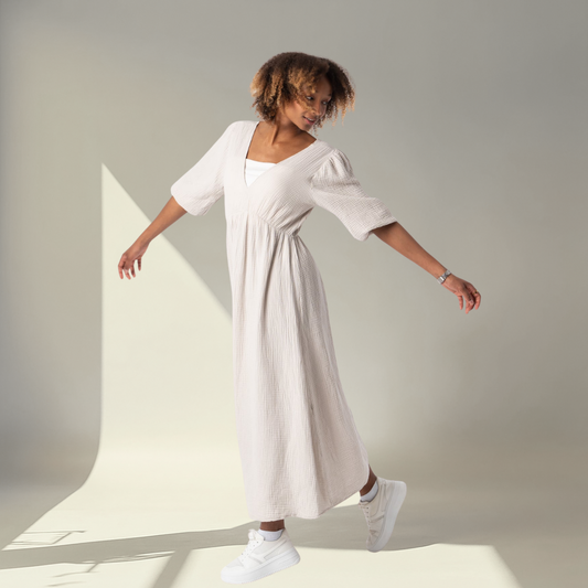 Elara™ | Maxi Baumwollkleid™ | Beige