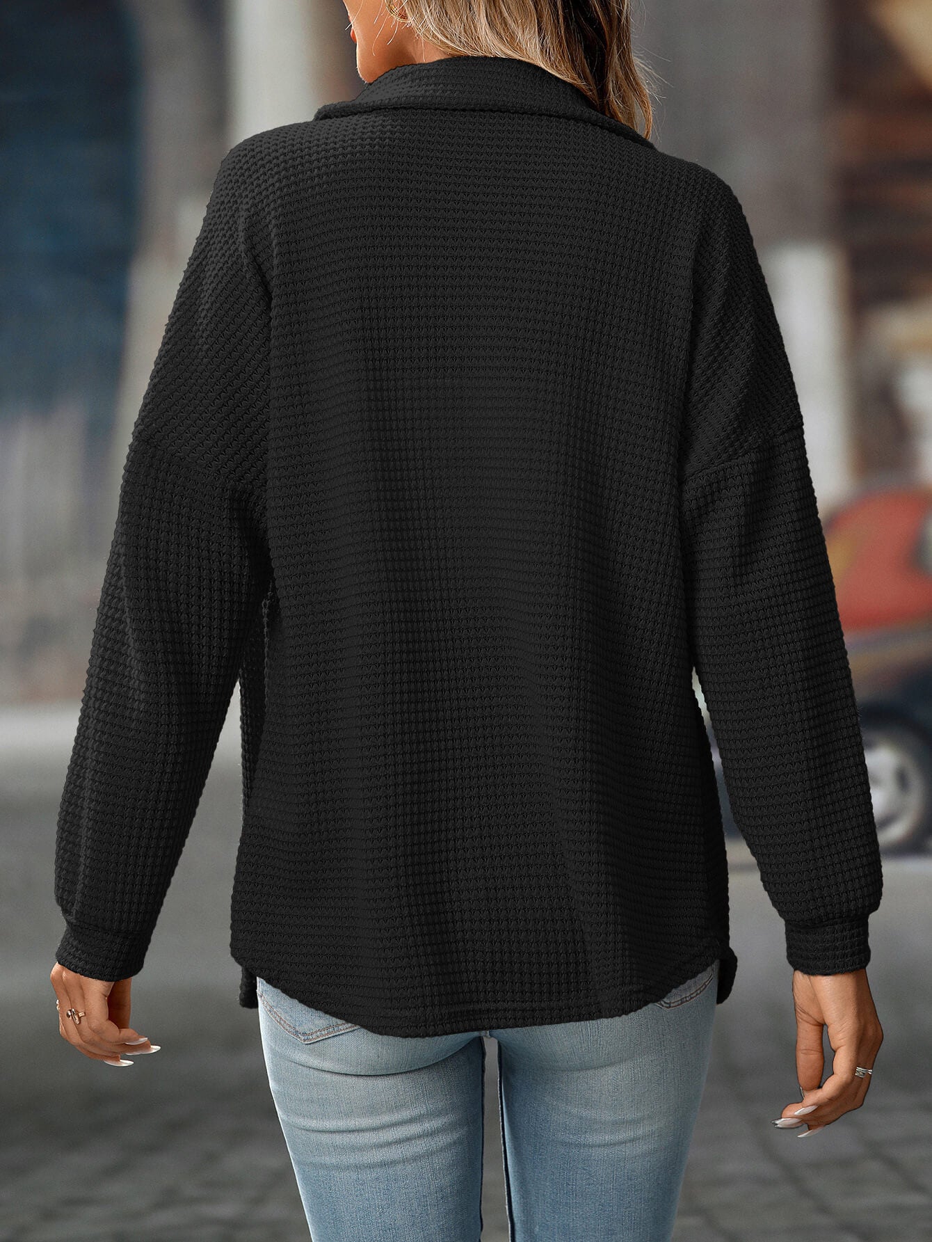 Liora™ | Lässige Hemdjacke aus Waffelstrick (Oversized)