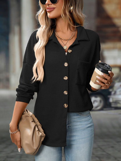 Liora™ | Lässige Hemdjacke aus Waffelstrick (Oversized)