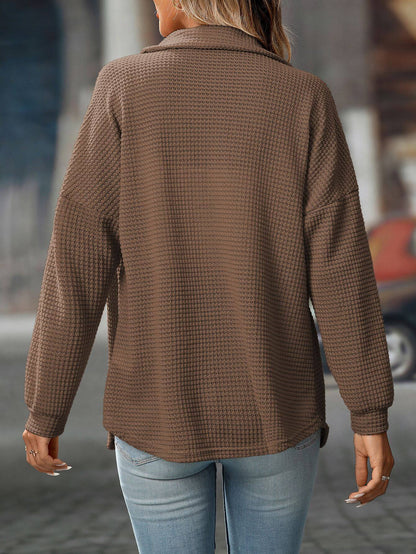 Liora™ | Lässige Hemdjacke aus Waffelstrick (Oversized)