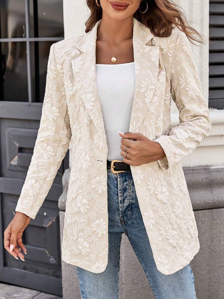 Jacquard Contour Blazer – Taillierter Blazer mit eleganter Silhouette