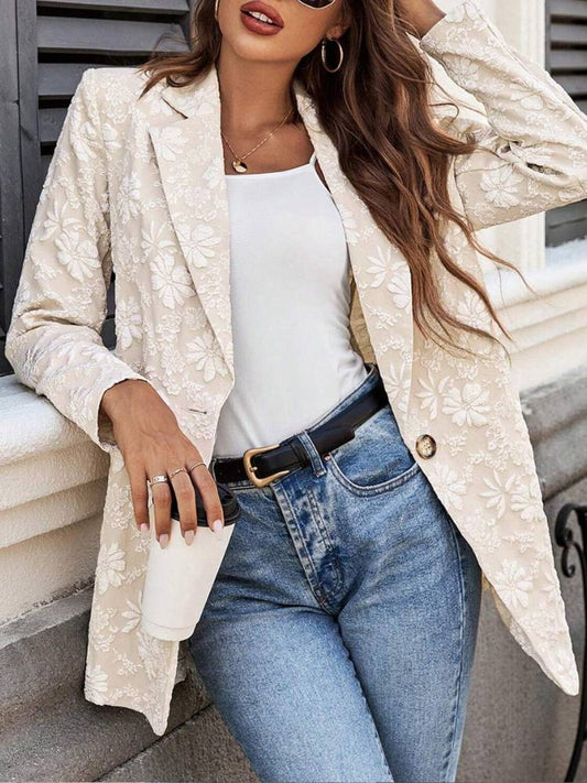 Jacquard Contour Blazer – Taillierter Blazer mit eleganter Silhouette