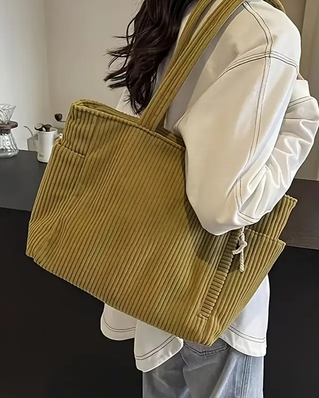 Tilda™ – Gerippte Tragetasche mit Kordel-Detail