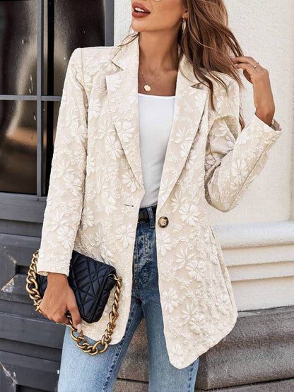 Jacquard Contour Blazer – Taillierter Blazer mit eleganter Silhouette