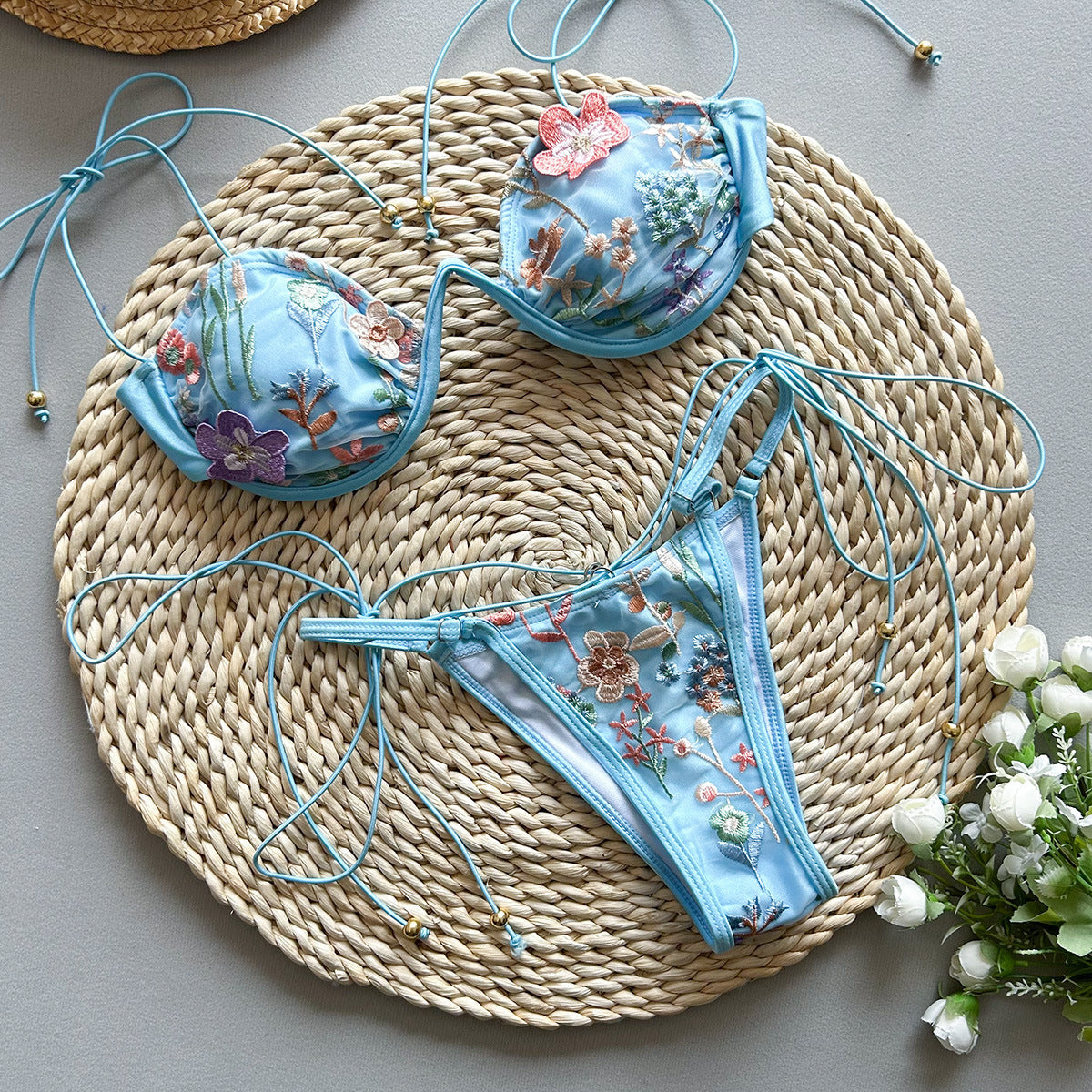 Novalee™ | Embroidery Split Swimsuit