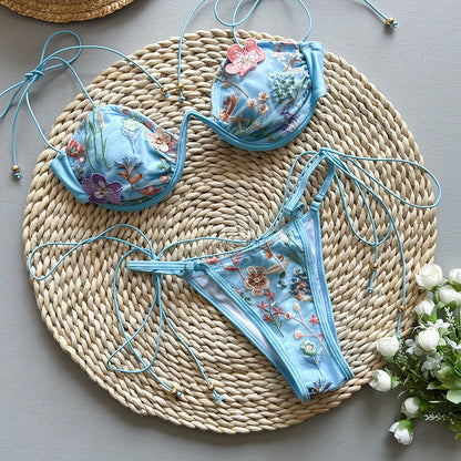 Novalee™ | Embroidery Split Swimsuit