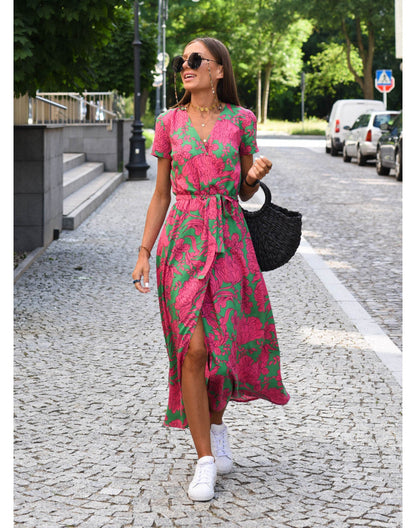 Alina™ | Wickel-Midikleid mit Blumenmuster