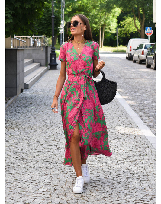 Alina™ | Wickel-Midikleid mit Blumenmuster