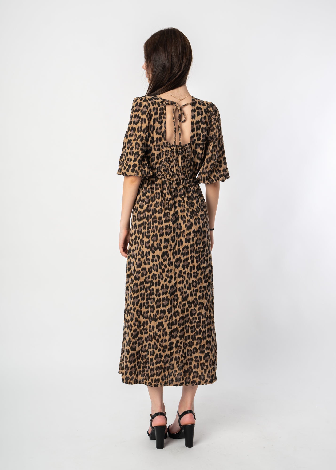 Elara™ | Maxi Baumwollkleid™ |  Leo Dunkel