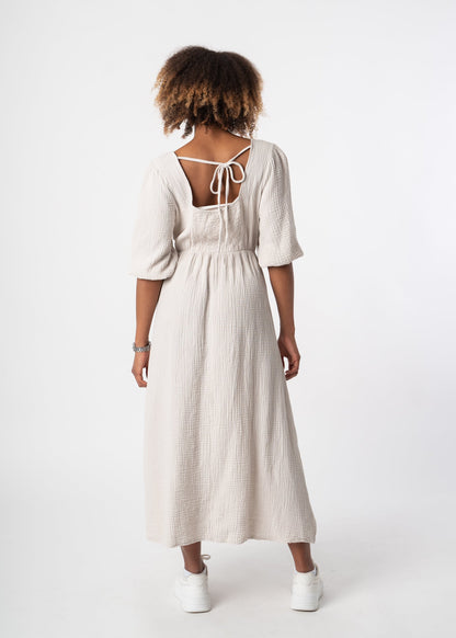 Elara™ | Maxi Baumwollkleid™ | Beige