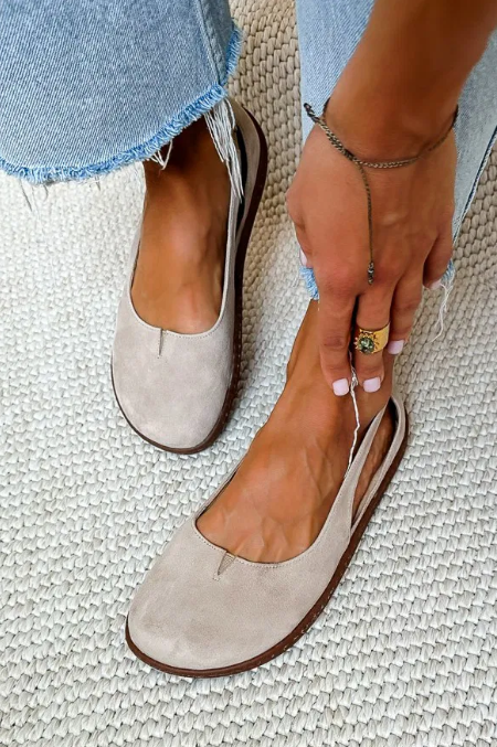 Nurea™ | Barfuß-Ballerinas aus Wildleder in Hellbraun