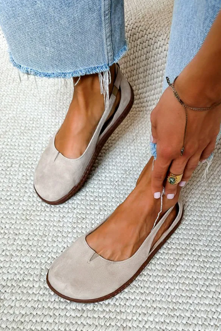 Nurea™ | Barfuß-Ballerinas aus Wildleder in Hellbraun